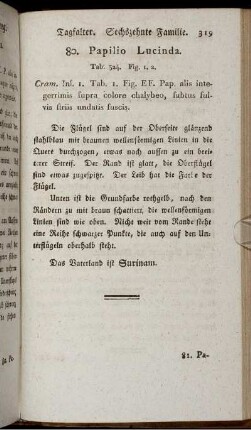 80. Papilio Lucinda. [bis] 144. Papilio Aegonius.