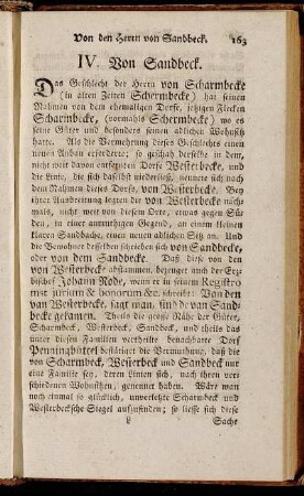 IV. Von Sandbeck.