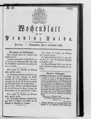 Nr. 49, Ausgabe vom 5. Dezember 1840