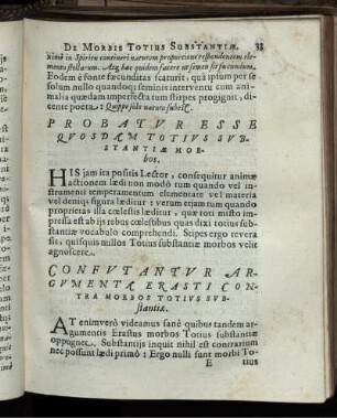 Confutantur Argumenta Erasti Contra Morbos Totius Substantiae