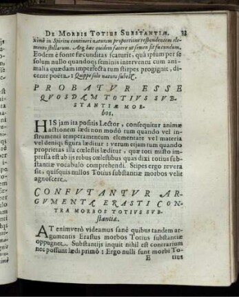 Confutantur Argumenta Erasti Contra Morbos Totius Substantiae