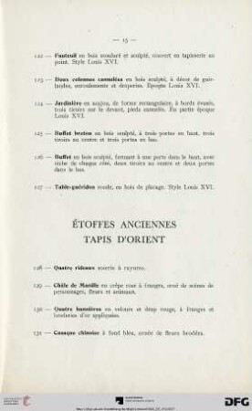 Ètoffes Anciennes Tapis D'orient (Nr. 128-140)