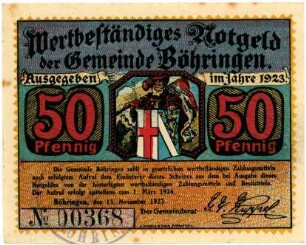 Geldschein / Notgeld, 50 Pfennig, 15.11.1923
