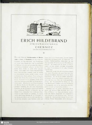 Erich Hildebrand : Strickwarenfabrik