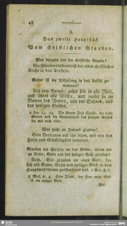 II. Das zweite Hauptstück. Vom christlichen Glauben