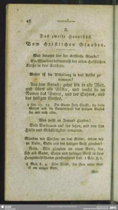II. Das zweite Hauptstück. Vom christlichen Glauben