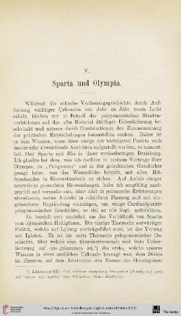 V. Sparta und Olympia