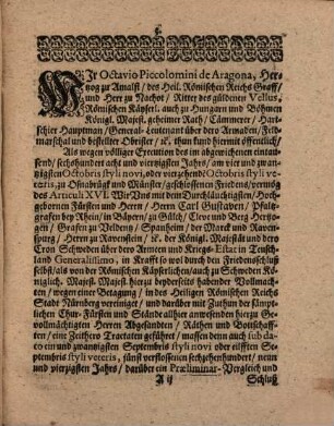 Friedens-Executions-Haupt-Receß (zwischen dem Kayser und Schweden) in Nürnberg 1650 abgehandelt ...