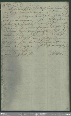 Eigenh. Brief von August Wilhelm von Schlegel an Friedrich von Schlegel, Jena, 14.09.1801