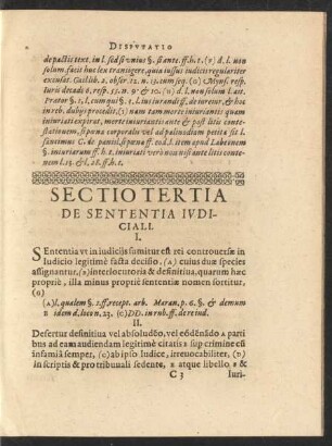 Sectio Tertia De Sententia Iudiciali.
