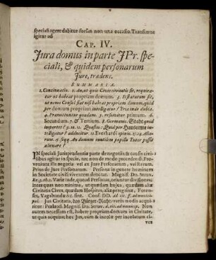 Cap. IV. Jura domus in parte Jpr. speciali, & quidem personarum Jure, trædens.