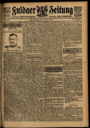 Erste Ausgabe vom Samstag, den 03. Dezember 1904.