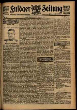 Erste Ausgabe vom Samstag, den 03. Dezember 1904.