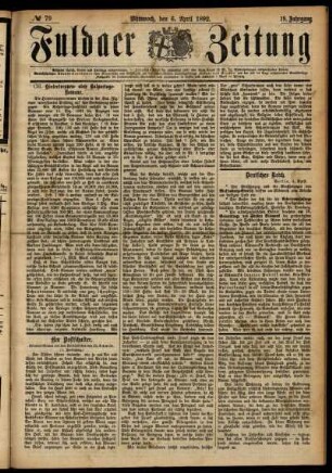 Ausgabe vom Mittwoch, den 06. April 1892.