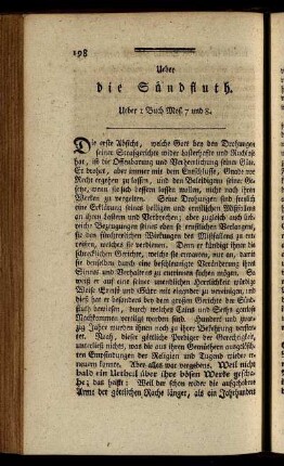 Ueber die Sündfluth.