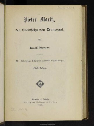 Pieter Maritz, der Buernsohn von Transvaal
