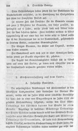2. Kirchenverfassung auf dem Lande.