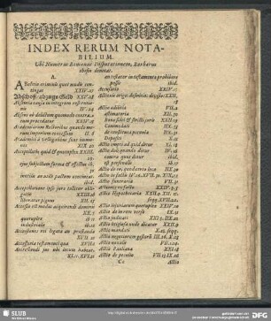 Index Rerum Notabilium