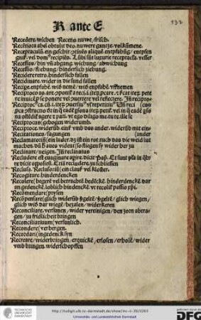 Recedere, wichen.