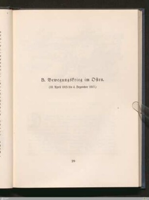 B. Bewegungskrieg im Osten