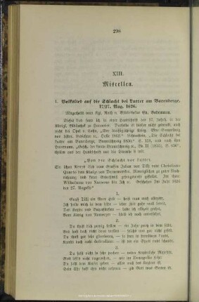 XIII. Miscellen