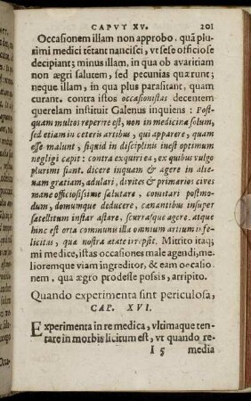 Caput XVI. Quando experimenta sint periculosa