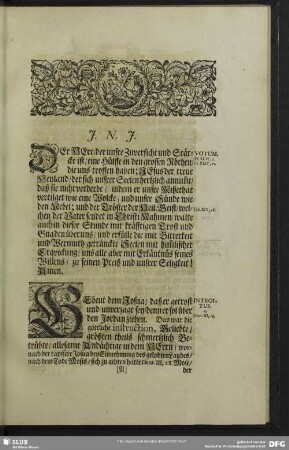 Leichenpredigt : Der unverzagte Muth eines geistlichen Josuae, [Introitus], [Textus], Eingang, [Abhandlung], Beschluß nach verlesenen Peronalien