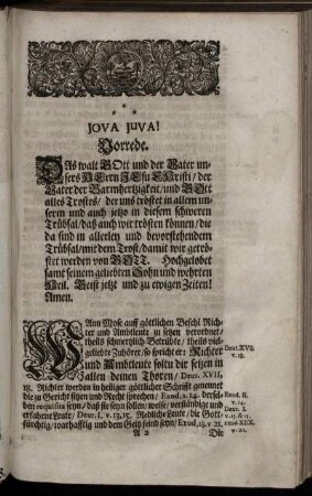 Vorrede; Eingang; Abhandelung des Textes.
