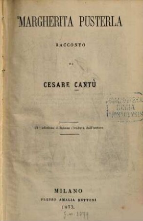 Margherita Pusterla : Racconto
