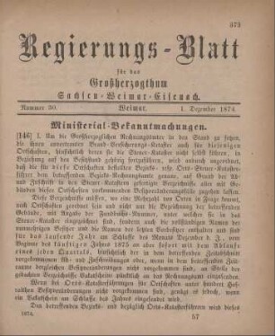Nr. 30 : 1. Dezember 1874