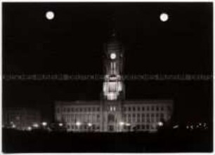 Berlin, Rotes Rathaus bei Nacht