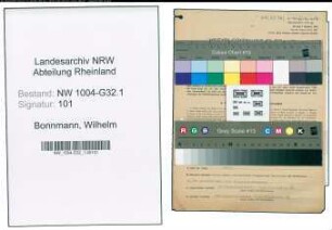 Entnazifizierung Wilhelm Bonnmann , geb. 30.01.1902 (Angestellter)