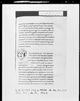 Ambrosius, Hexameron — Initiale Q (ui vindemiat), Folio 51 recto