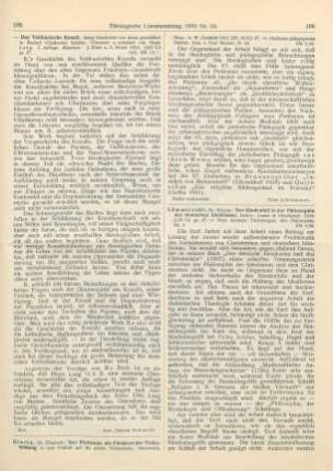 185-186 [Rezension] Gloria, Elisabeth, Der Pietismus als Förderer der Volksbildung und sein Einfluß auf die preußische Volksschule