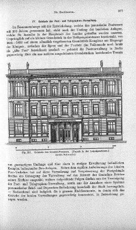 Fig. 161. Gebäude des General-Postamts. (Facade in der Leipzigerstrasse.)