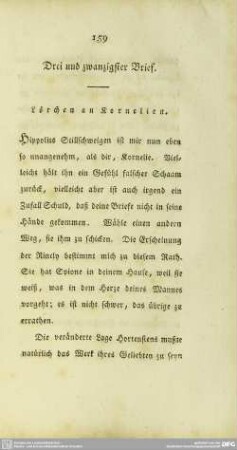 Drei und zwanzigster Brief
