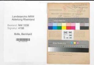 Entnazifizierung Bernhard Bolle , geb. 25.02.1909 (Angestellter)
