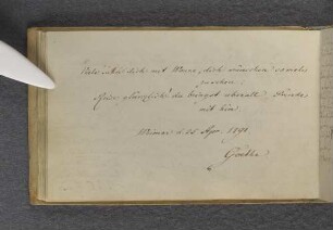 [Eintrag von Goethe]