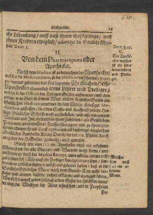 II. Von dem Pharmacopoeo oder Apothecker.