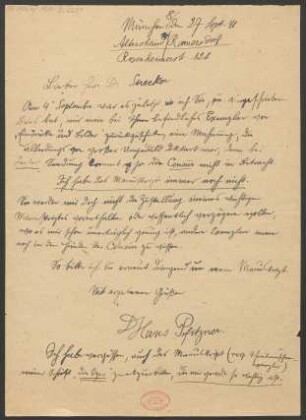 Brief an Ludwig Strecker (senior) an B. Schott's Söhne : 27.09.1946
