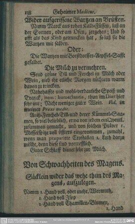 Von Schwachheiten des Magens