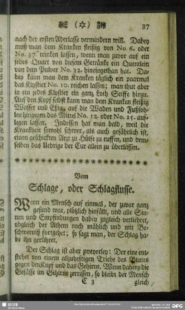 Vom Schlage, oder Schlagflusse
