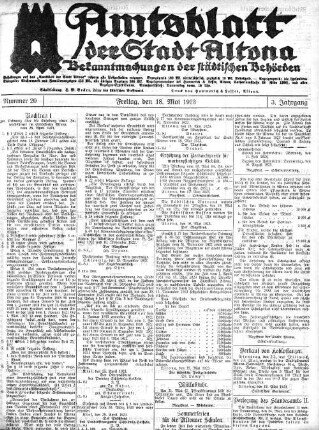 Nummer 20 : Freitag, den 18. Mai 1923