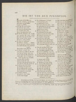 Dis Ist Von Dem Pfenninge.