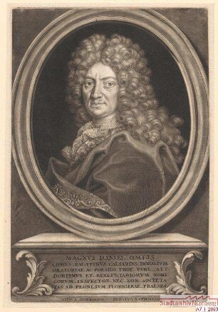 Magnus Daniel Omeis, Professor in Altdorf und Präses des Pegnesischen Blumenordens; geb. 1646; gest. 1708