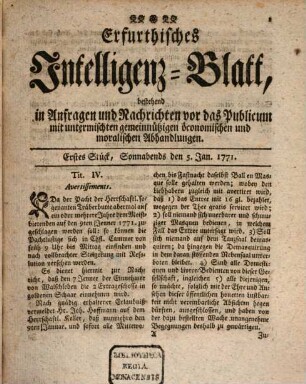 Erfurtisches Intelligenz-Blatt. 3, 3. 1771