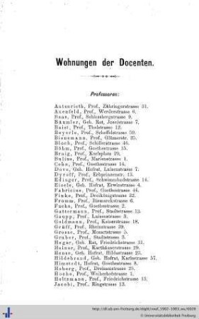Wohnungen der Docenten.