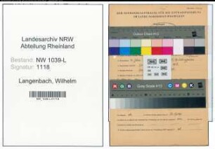 Entnazifizierung Wilhelm Langenbach , geb. 07.06.1903 (Schornsteinfeger)