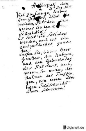 12: Brief von Johann Wilhelm Ludwig Gleim an Unbekannt