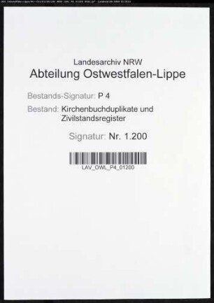 Zivilstandsregister der Stadt Iserlohn (GHT 1810). (Gemeinde: Iserlohn, Stadt)